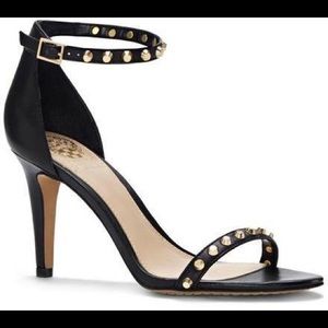 Vince Camuto Black Flat Studded Heels